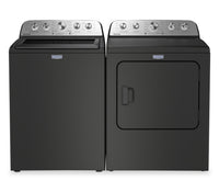 Maytag 5.5 Cu Ft. Top Load Impeller Washer with Pet Pro Option and 7.0 Cu Ft. Gas Dryer – Volcano Black