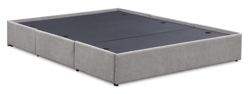 Amos Upholstered Storage Bed Base in Grey Fabric with 3 Built-in Drawers  - Full Size