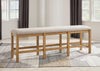 Archer Counter-Height Dining Bench with Fabric Seat, 72"W - Light Brown | Banc de salle à manger Archer de hauteur comptoir avec siège en tissu, 72 po (L) - brun clair
