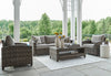 Canmore 4-Piece Outdoor Patio Set with Sofa, 2 Chairs & Coffee Table - Weather Resistant - Grey | Ensemble Canmore 4 pièces pour la terrasse à l’extérieur avec sofa, 2 fauteuils et table à café - résistant aux intempéries - gris