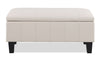 James 39.25" Faux Leather Storage Ottoman - Beige | Pouf de rangement James de 39,25 po en similicuir - beige