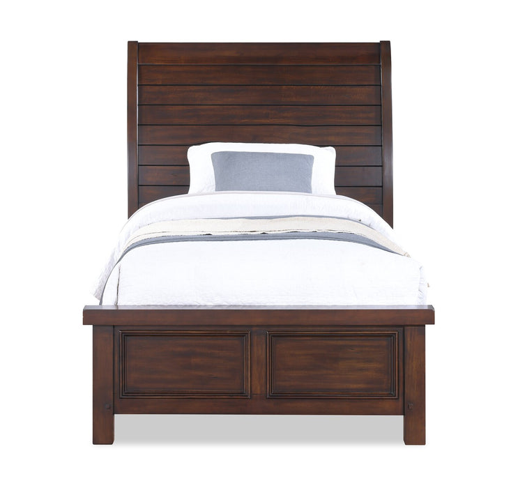 Sonoma Panel Bed with Headboard & Frame, Mango Brown - Twin Size