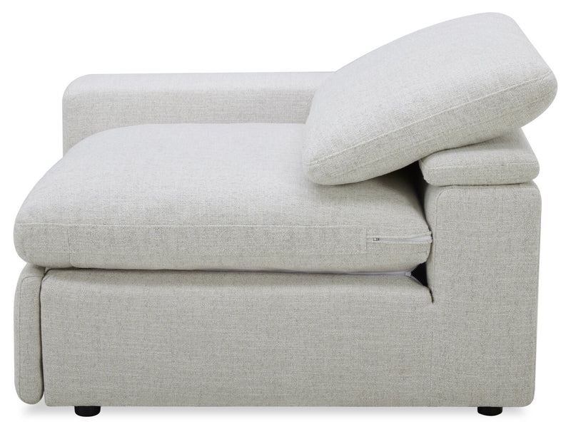 Sky Modular 45.75\" Fabric Left-Facing Power Reclining Chair with Feather Down Cushions - Nathan Wheat