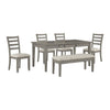 Cove Dining Table with Storage Drawers, Melamine, 66"W - Grey | Table salle à manger Cove de 66 po (L) en mélamine avec tiroirs de rangement - grise