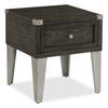 London 19" Industrial End Table – Grey Wood Finish and Silvery Metal Legs    | Table de bout industrielle London de 19 po - fini en bois gris et pattes en métal argenté    | LONDOETB
