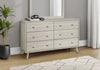 Cami Bedroom 6-Drawer Dresser, Mid-Century Modern, 58.5"W x 17.5"H - Grey Oak | Commode de chambre à coucher moderne du milieu du 20e siècle Cami de 58,5 po (L) x 17,5 po (H) à 6 tiroirs - chêne gris