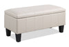 James 39.25\" Faux Leather Storage Ottoman - Beige