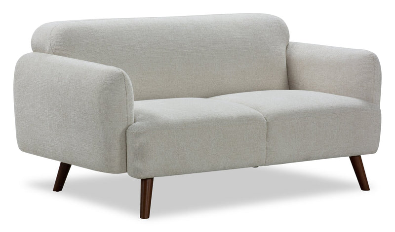 Sadie 63\" Fabric Loveseat with Rubberwood Legs – Sand