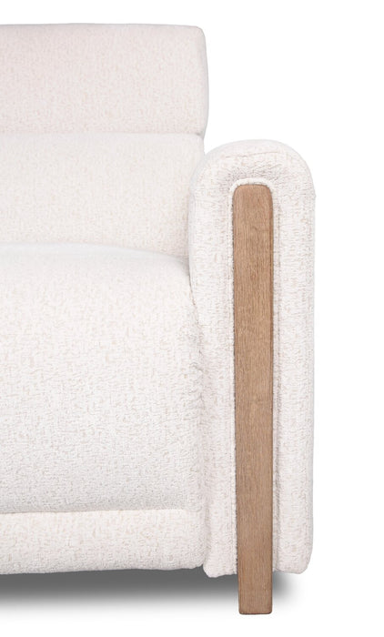 Sable Modular 6-Piece Chenille Fabric Power Reclining Sectional with Power Headrests and USB Port - Alabaster White