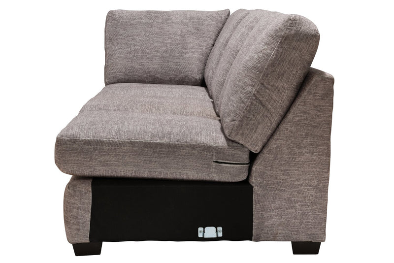 Made in Canada Luxe 3-Piece Right-Facing Fabric Sectional with Removable Cushions - Zaftig Dove Grey