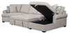 Scott Living Haven 3-Piece Left-Facing Chenille Fabric Cuddler Sleeper Sectional with Storage - Grey | Sofa-lit sectionnel enveloppant de gauche Haven de Scott Living 3 pièces en tissu de chenille avec rangement - gris
