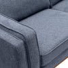 Kort & Co. Kassia 80" Linen-Look Fabric Condo Size Sofa with Wood Base and Legs - Blue | Sofa Kassia de Kort & Co. de 80 po de format condo en tissu d’apparence lin avec base et pattes en bois - bleu