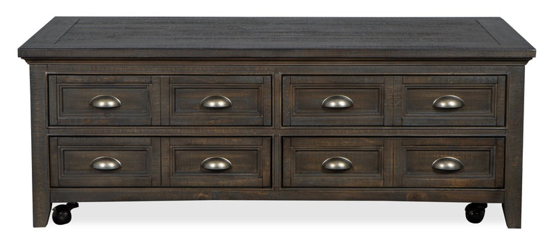 Hanson 50” Traditional Pine Lift Top Coffee Table with Storage and Casters - Graphite