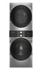 Whirlpool Front-Load Laundry Tower with 5.2 Cu. Ft. Washer and 7.4 Cu. Ft. Electric Dryer - Silver - YWEF5727TR | Tour de lavage Whirlpool à chargement frontal avec laveuse de 5,2 pi³ et sécheuse électrique de 7,4 pi³ - argent - YWEF5727TR