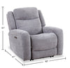 Atlantis 38" Zero Gravity Power Reclining Chair with USB Port - Dove Grey | Fauteuil à inclinaison électrique Atlantis de 38 po en tissu avec port USB et position zéro gravité - gris tourterelle