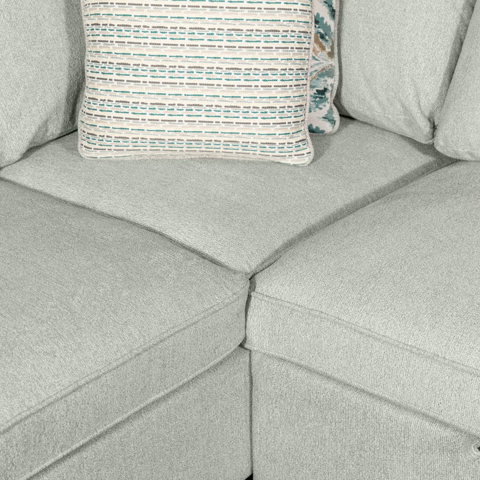 Scott Living Haven 3-Piece Right-Facing Chenille Fabric Cuddler Sleeper Sectional - Seafoam Blue