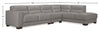 Citadel 3-Piece Right-Facing Top-Grain Genuine Leather Sectional with Wood Legs - Grey | Sofa sectionnel de droite Citadel 3 pièces en cuir véritable de qualité supérieure avec pattes en bois - gris