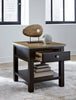 Wells 24" Solid Wood End Table with Storage and Shelf - Two Tone Brown | Table de bout Wells de 24 po en bois massif avec rangement et tablette - deux teintes de brun