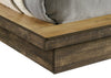 Silas Platform Bed with Headboard & Frame, LED, Rustic Brown - Full Size | Lit plateforme Silas brun rustique avec tête de lit, cadre et éclairage à DEL - format lit double