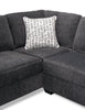 Made in Canada Morgan 2-Piece Left-Facing Chenille Fabric Sectional with Accent Pillows - Grey | Sofa sectionnel de gauche Morgan 2 pièces fabriqué au Canada en tissu de chenille avec coussins décoratifs - gris