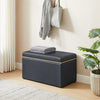Edmonton 32" Storage Ottoman - Navy Faux Leather|Pouf de rangement Edmonton de 32 po - similicuir bleu marine