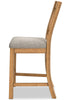 Archer Counter-Height Dining Chair with Fabric Seat, Cross-back - Light Brown | Chaise de salle à manger Archer de hauteur comptoir avec siège en tissu et dossier entrecroisé - brun clair
