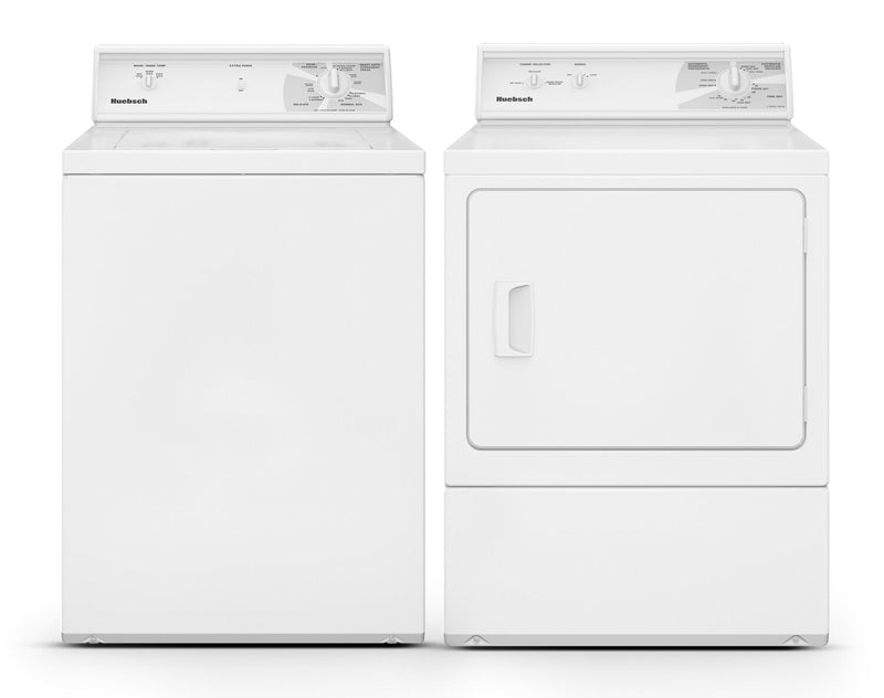 Huebsch 3.19 Cu.Ft. Top Load Non-Vended Commercial Washer and 7 Cu. Ft. Dryer - White