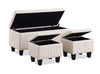 Marlow 19.5” 3-Pack Storage Ottomans – Beige | Ensemble de 3 poufs de rangement Marlow de 19.5 po - beige