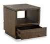 Elm 22” Rustic Pine End Table with Storage - Brown | Table de bout rustique Elm de 22 po en pin - brune