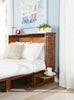 Parker Cabinet Bed with Memory Foam Mattress,  Weathered Brown - Queen Size | Armoire-lit Parker - Brun