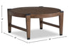 Gordon 38” Round Solid Wood Coffee Table - Brown | Table à café ronde Gordon de 38 po en bois massif - brune