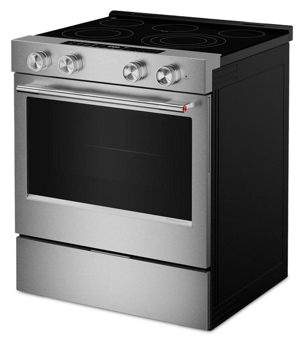 KitchenAid 30\" 5.3 Cu. Ft. Smart Slide-in Electric Range with Convection Modes - YKSES330SPS 