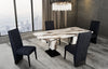 Vega 5pc Dining Set with Table & 4 Chairs, Marble Look, Pedestal Base, 82"W - Black & White | Ensemble de salle à manger Vega 5 pièces avec table de 82 po (L), imitation de marbre, base piédestal et 4 chaises - noir et blanc