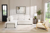 Coast 3-Piece Left-Facing Ivory White Fabric Sleeper Sectional with Storage Chaise and Storage Armrest | Sofa-lit sectionnel de gauche Coast 3 pièces en tissu blanc ivoire avec fauteuil long de rangement et accoudoir de rangement