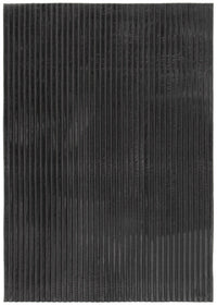 Dream Step Memory Foam Channel Dark Grey Faux Fur Area Rug - 7' x 10'