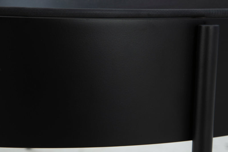 Moira 36” Modern 3-Pack Round Coffee + 2 End Tables - Black
