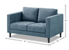 Metro 57" Fabric Loveseat with Tufted Seat Cushions and Reversible Back Cushions - Denim Blue | Causeuse Metro de 57 po en tissu avec coussins de siège capitonnés et coussins de dossier réversibles - bleu denim