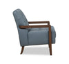 Enzo 26" Genuine Leather Accent Chair with Biscuit Tufting, Track Arms and Wood Legs - Blue | Fauteuil d’appoint Enzo de 26 po en cuir véritable avec capitonnage en biscuit, accoudoirs rectilignes et pattes en bois - bleu