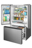 Midea 22.6 Cu. Ft. 33” Counter-Depth French Door Refrigerator with Ice Maker - MRF23I7AST | Réfrigérateur Midea de 22,6 pi3 et de 33 po de profondeur comptoir à portes françaises avec machine à glaçons - MRF23I7AST