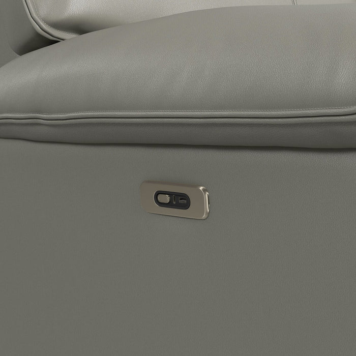 Matteo 88\" Genuine Leather Power Reclining Sofa - Aviarah Grey
