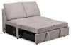 Scott Living Haven 3-Piece Left-Facing Chenille Fabric Cuddler Sleeper Sectional with Storage - Grey | Sofa-lit sectionnel enveloppant de gauche Haven de Scott Living 3 pièces en tissu de chenille avec rangement - gris