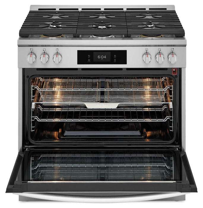 Frigidaire Gallery 36\" 4.6 Cu. Ft. Six-Burner Gas Range with Air Fry - Stainless Steel - GCFG3661AF