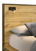 Silas Platform Bed with Headboard & Frame, LED, Rustic Brown - King Size | Lit plateforme Silas brun rustique avec tête de lit, cadre et éclairage à DEL - format très grand lit