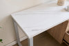 Oscar 47" Reversible Office Desk with Storage – Faux White Marble and Weathered White | Bureau réversible Oscar de 47 po avec rangement - imitation de marbre blanc et blanc vieilli