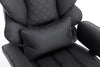 Tommy 28.7" Faux Leather Adjustable Office Chair with Footrest and Adjustable Arms – Black  | Chaise de bureau réglable Tommy de 28.7 po en similicuir avec repose-pieds et accoudoirs réglables - noire