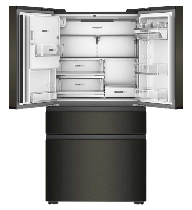 Whirlpool 36\" 22 Cu. Ft. True Counter Depth French Door Refrigerator – Black Stainless Steel - WRMC7036RV