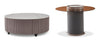 Circa 23.6" Modern Round End Table - Amber Tempered Glass and Black Wood | Table de bout ronde moderne Circa de 23,6 po - verre trempé ambré et bois noir CIRCAETB | CIRCAETB