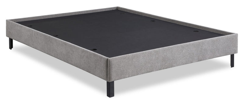 Amos Upholstered Platform Bed Base in Grey Fabric - Full Size