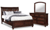 Chelsea Platform Storage Bed with Headboard & Frame, Cherry Brown - King Size | Lit plateforme de rangement Chelsea avec tête de lit et cadre de lit, brun cerisier - format très grand lit