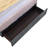 Amos Upholstered Storage Bed Base in Charcoal Fabric with 3 Built-in Drawers  - Full Size | Base de lit de rangement Amos rembourrée en tissu anthracite avec 3 tiroirs intégrés - format lit double